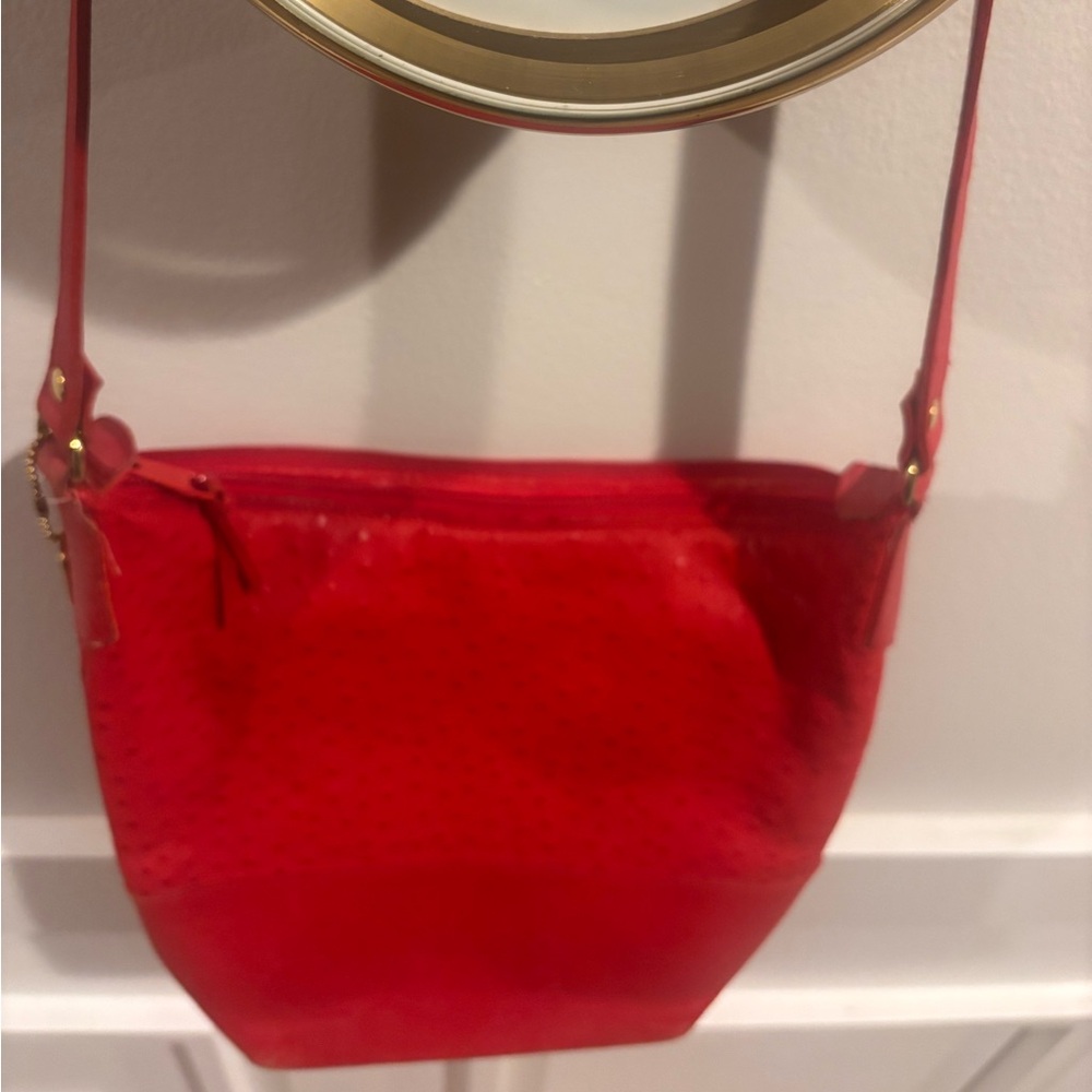 VTG Red Women's leather Shoulder Bag